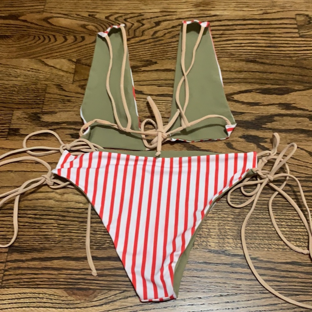 Red Stripe Bikini - Picture 2 of 2